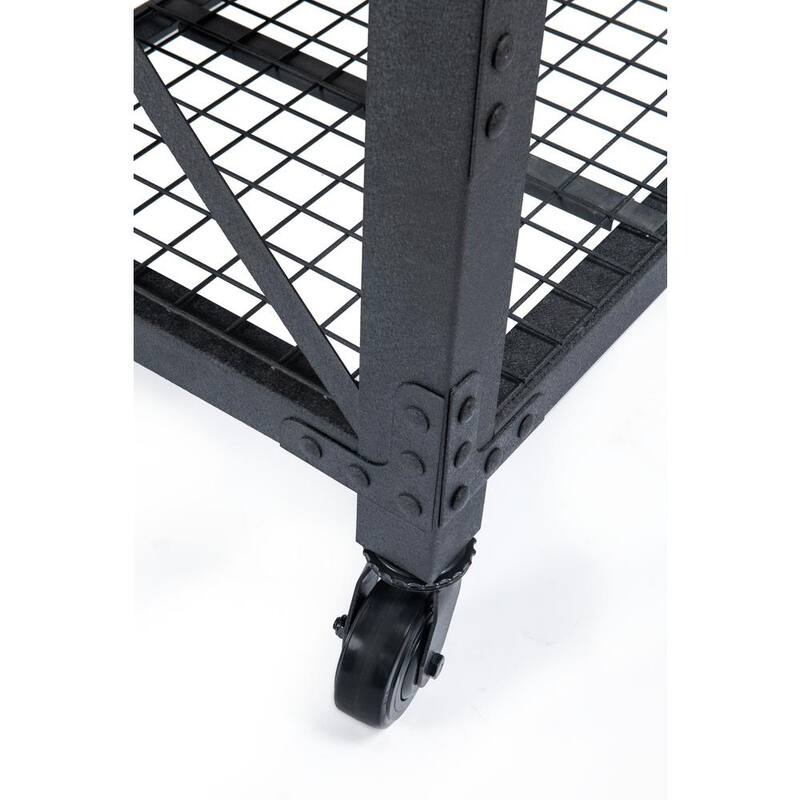 Productos para la construcción Duramax de 72 pulgadas de ancho x 24 pulgadas de profundidad, banco de trabajo industrial rodante de 3 cajones con parte superior de madera en tono Macadamia Envejecida - 68001M