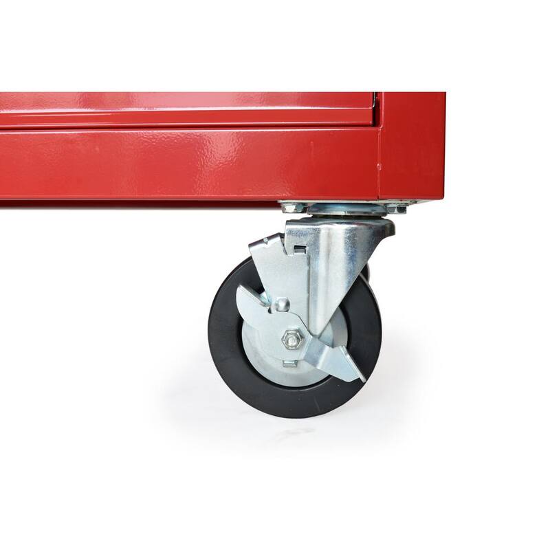 Almacenamiento de herramientas Husky 72 pulgadas de ancho x 21 pulgadas de largo gabinete de herramientas móvil con banco de trabajo estándar y acabado brillante en color rojo - HOTC7218B21M