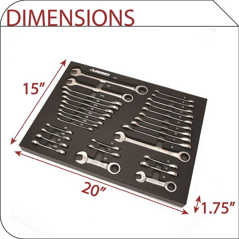 Banco de trabajo móvil Husky de 52 pulgadas de ancho x 25 pulgadas de profundidad con 9 cajones y en negro brillante, con juego de herramientas para mecánicos en espuma - H370EVA52MWBBKCB