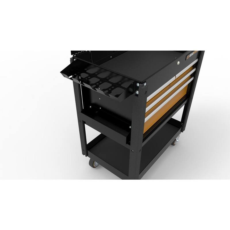 CARRO DE UTILIDAD DE 4 CAJONES DE ACERO NEGRO Y NARANJA DE 33 PULGADAS GEARWRENCH GSX CON ALMACENAMIENTO SUPERIOR E INFERIOR Y SOPORTE PARA HERRAMIENTAS ELÉCTRICAS OPCIONAL - 83168
