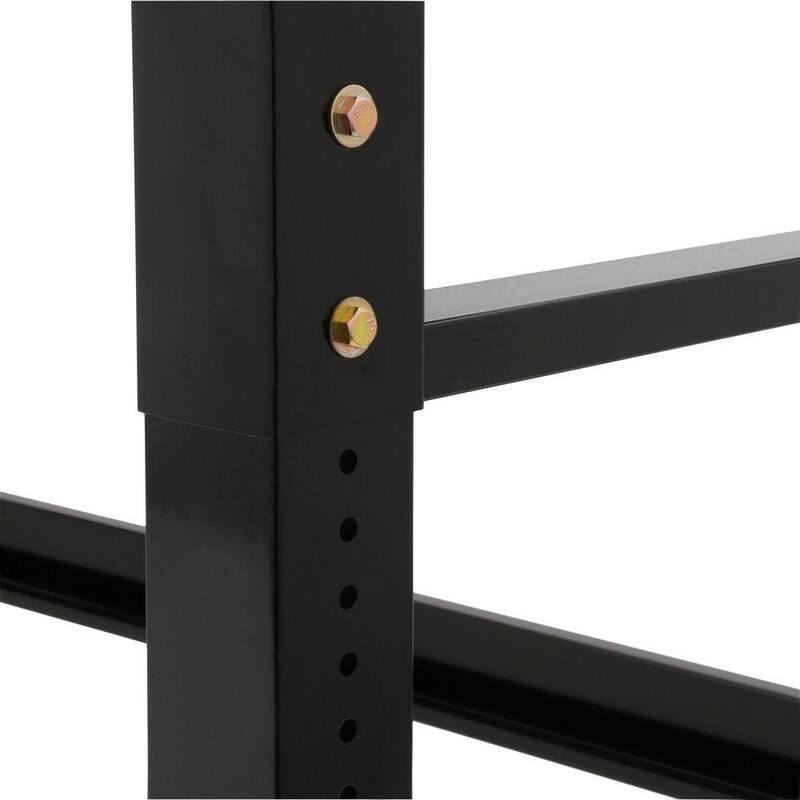 Banco de trabajo de altura ajustable de 6 pies con superficie de madera maciza en negro para sistema de almacenamiento de garaje de acero listo para ensamblar - G7200S-US