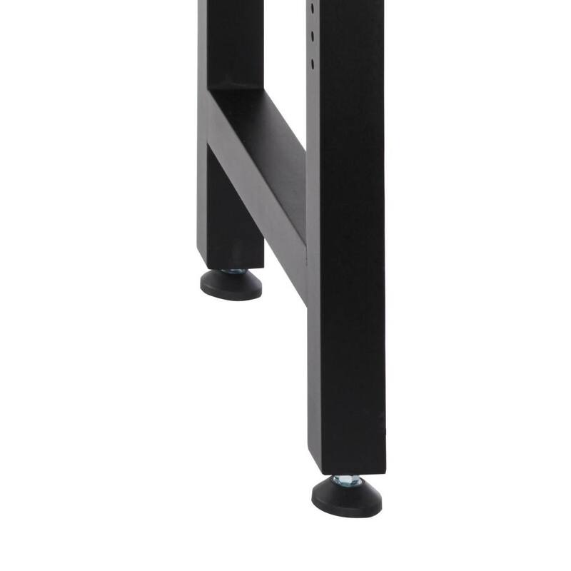 Mesa de trabajo Husky de 6 pies con altura ajustable y encimera de madera sólida en color negro para sistema de almacenamiento de garaje de acero soldado resistente - HTC1000004.