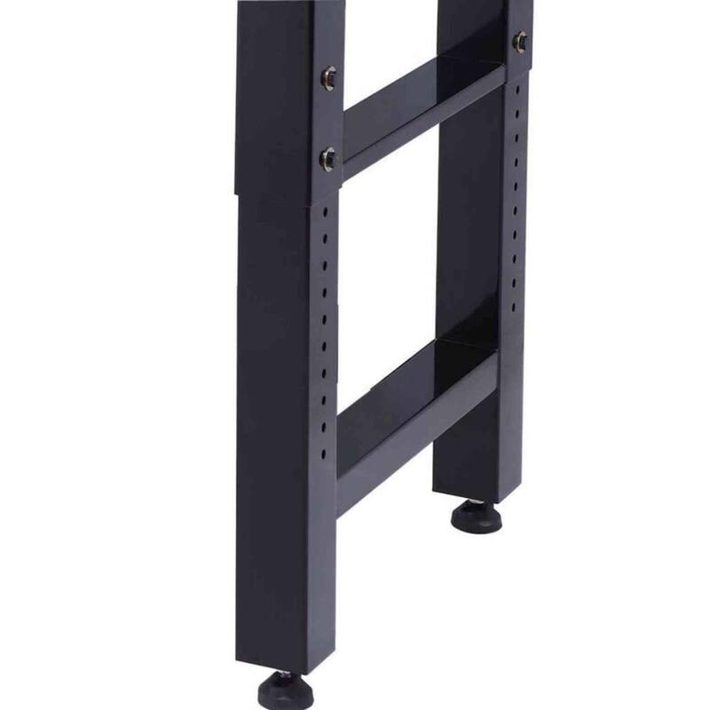 Mesa de trabajo Husky de 8 pies con altura ajustable y superficie de madera sólida en negro para sistema de almacenamiento de garaje de acero listo para ensamblar - G9600-US1