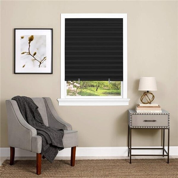 Achim Importing Achim 123CO36B24 36 x 75 in. Cordless 1-2-3 Vinyl Room Darkening Pleated Window Shade - Black - 123CO36B24