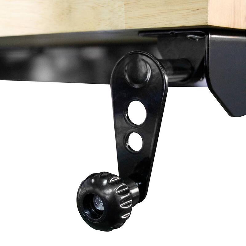 Mesa de trabajo negra Husky de 72 pulgadas de ancho por 24 pulgadas de profundidad con altura ajustable y superficie de madera sólida - HOLT72XDB11