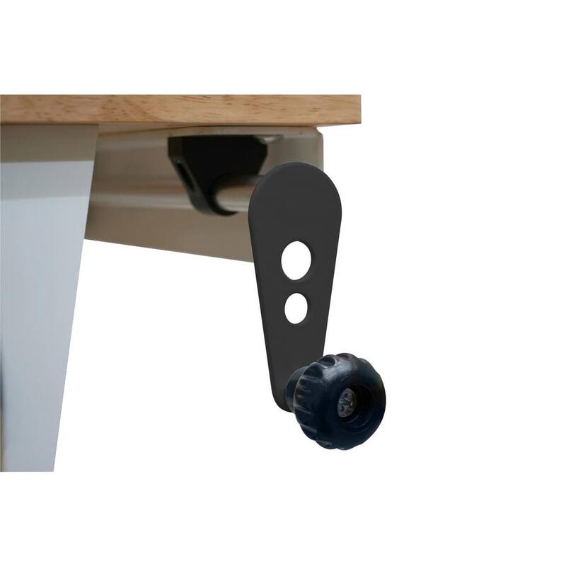 Mesa de trabajo Husky Tool Storage de 62 pulgadas de ancho en color blanco con altura ajustable y 2 cajones - HOLT6202BJ2.