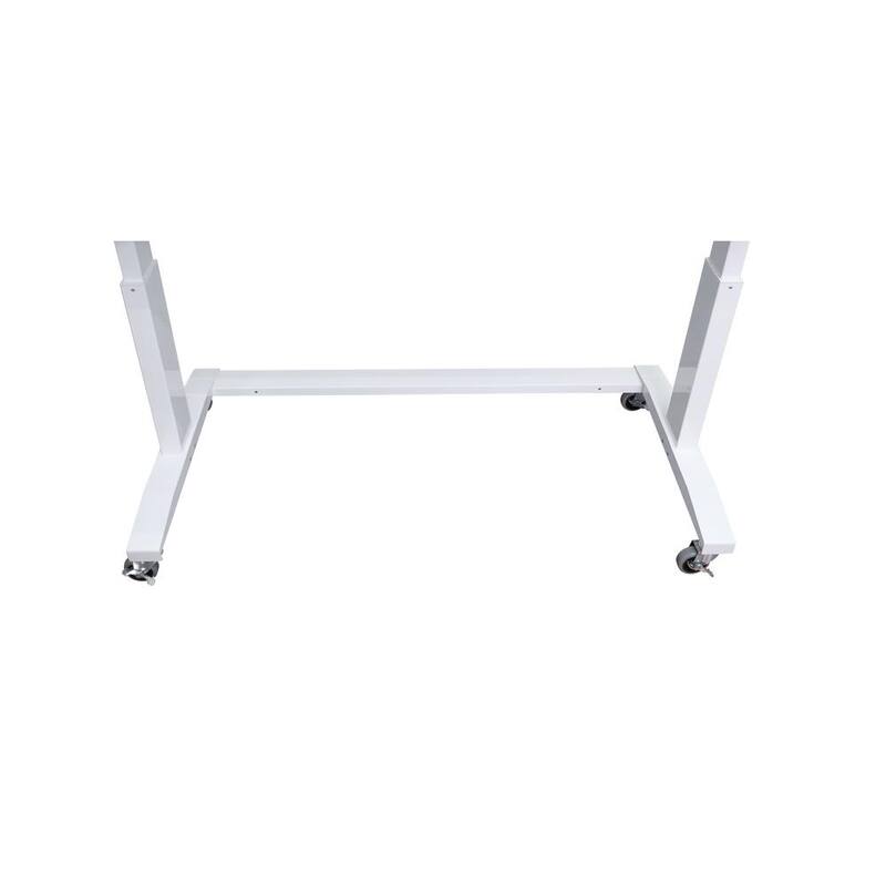 Mesa de trabajo blanca Husky de altura ajustable de 72 pulgadas de ancho x 24 pulgadas de profundidad con parte superior de madera sólida - HOLT72XDBJ2