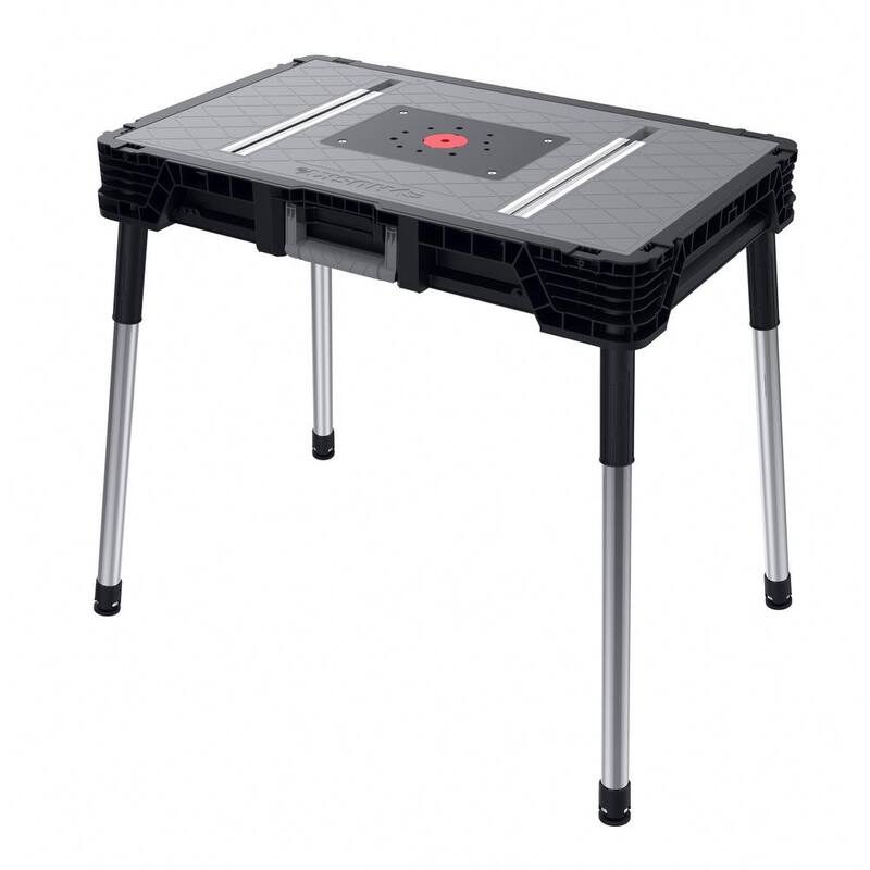 Mesa de trabajo portátil resistente y ligera para sitio de trabajo Husky con patas de metal pesado 1.8 pies x 3 pies - 224317