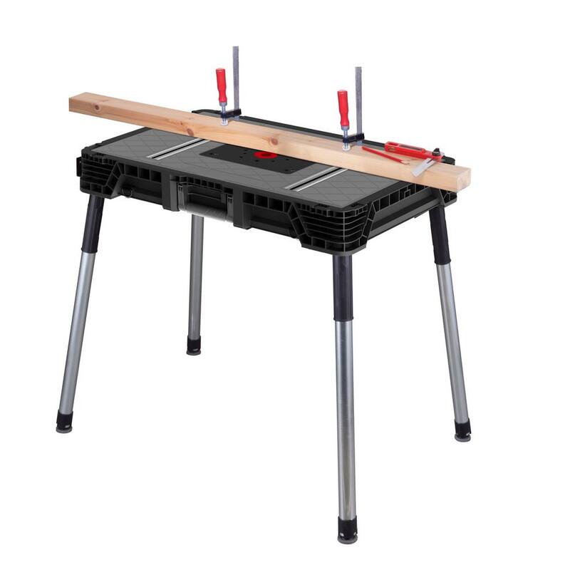 Mesa de trabajo portátil resistente y ligera para sitio de trabajo Husky con patas de metal pesado 1.8 pies x 3 pies - 224317