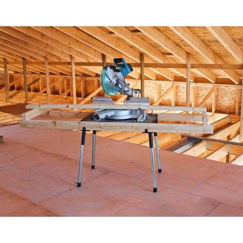 Mesa de trabajo portátil resistente y ligera para sitio de trabajo Husky con patas de metal pesado 1.8 pies x 3 pies - 224317