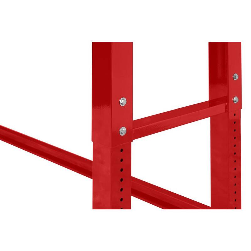 Mesa de trabajo Husky de 6 pies con altura ajustable y cubierta de madera sólida en color rojo para el sistema de almacenamiento de garaje de acero listo para armar - G7200SR-US