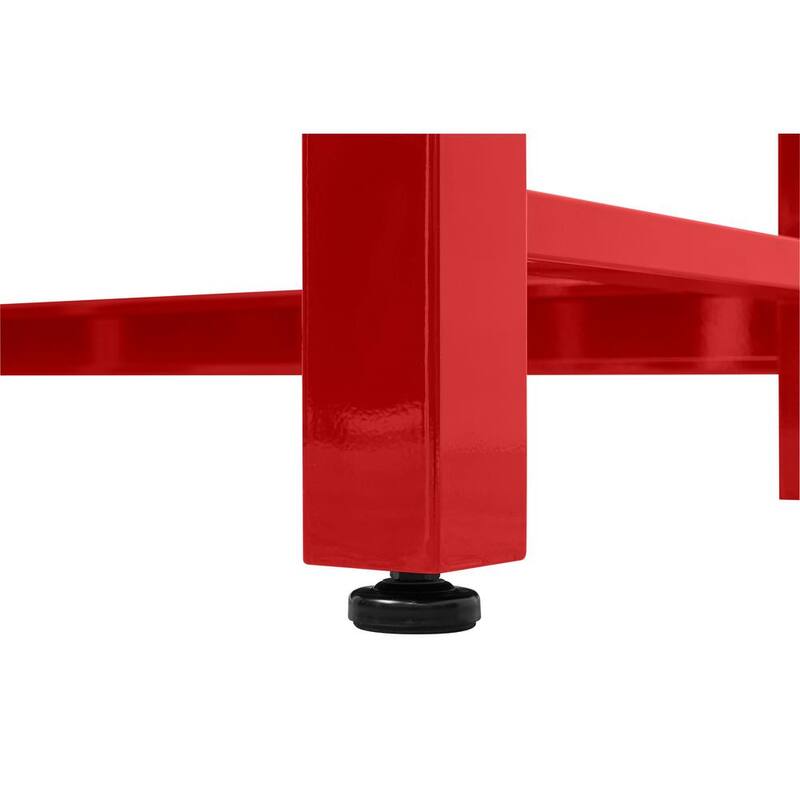Mesa de trabajo Husky de 6 pies con altura ajustable y cubierta de madera sólida en color rojo para el sistema de almacenamiento de garaje de acero listo para armar - G7200SR-US