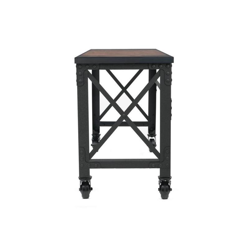Mesa de trabajo industrial rodante Duramax Building Products de 62 pulgadas de ancho x 24 pulgadas de profundidad con superficie de madera sólida - 68021