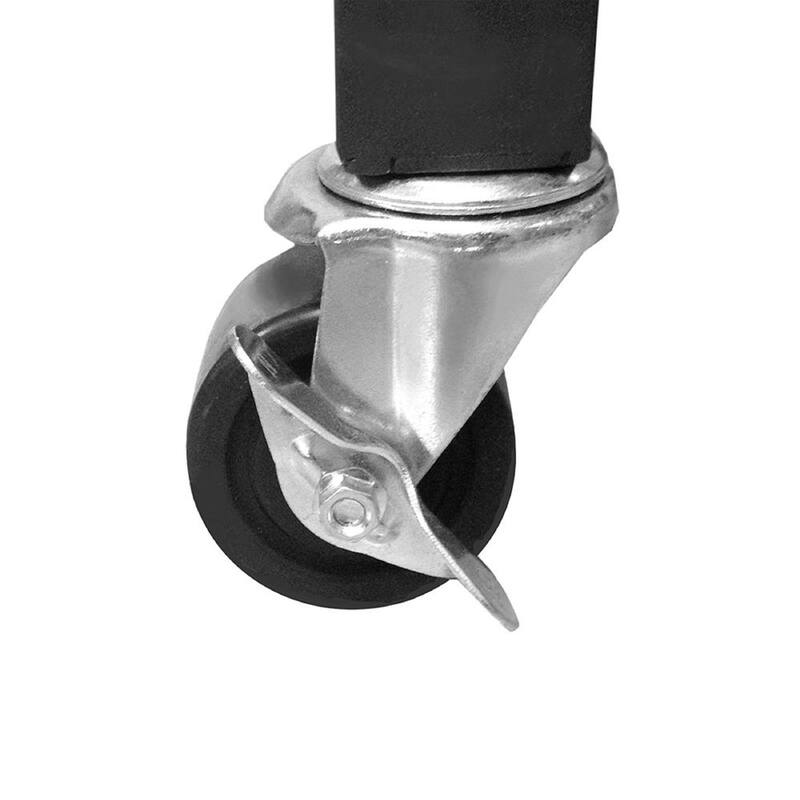 Banco de trabajo Seville Classics de 48 pulgadas de ancho x 25 pulgadas de profundidad con ruedas y 1 cajón en la parte superior de madera en color grafito negro - WEB484