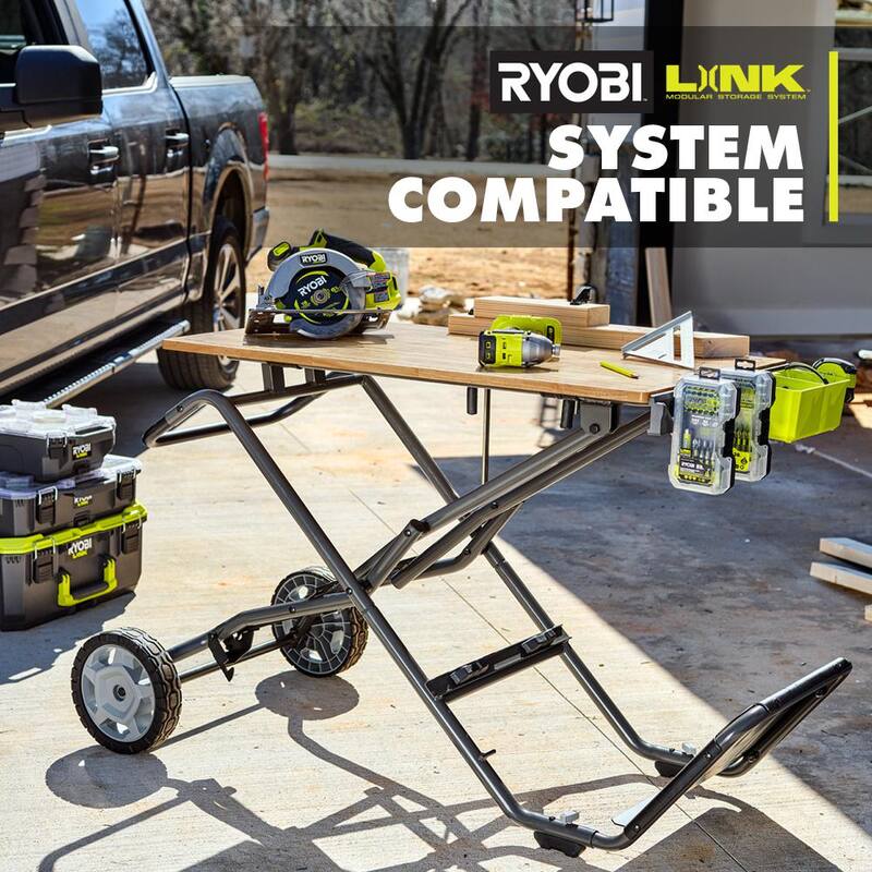 Banco de trabajo móvil RYOBI Speed de 23 pulgadas de ancho x 20 pulgadas de profundidad con organizador de piezas pequeñas Compact 6-Compartment LINK - STM202-STM304