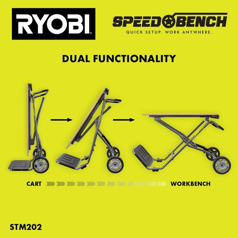 Banco de trabajo móvil RYOBI Speed de 23 pulgadas de ancho x 20 pulgadas de profundidad con organizador de piezas pequeñas Compact 6-Compartment LINK - STM202-STM304