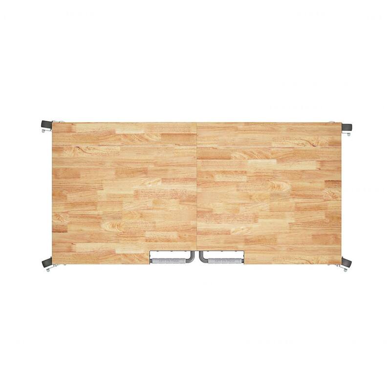 Banco de trabajo plegable portátil Smartfold de 52 pulgadas de ancho por 26 pulgadas de profundidad con cubierta de madera dura - 66760DKG1E
