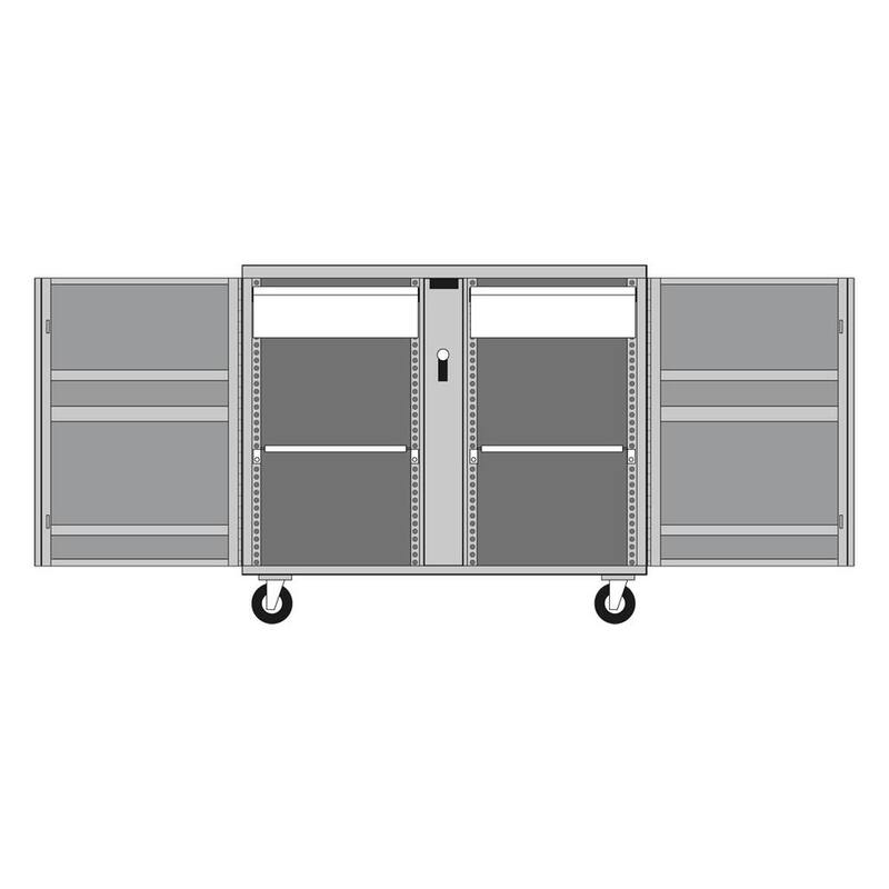 Cajón de trabajo rodante de acero de servicio pesado con 4 cajones y ruedas de 4 pulgadas - 675990