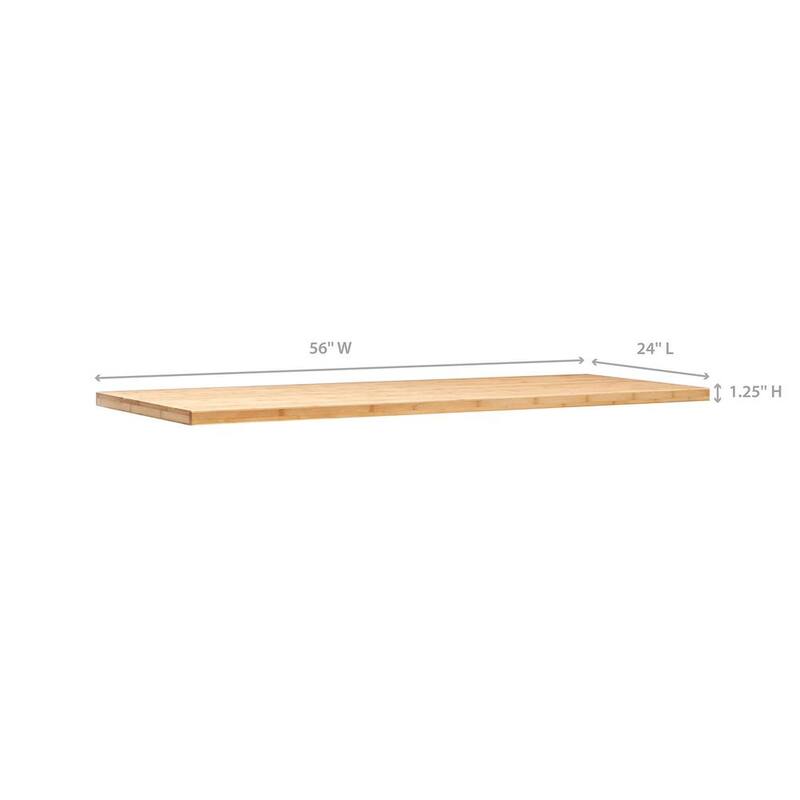 NewAge Products Pro Series 56 pulgadas de ancho x 24 pulgadas de profundidad Cubierta de banco de trabajo de bambú - 32257