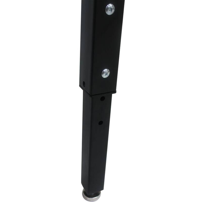Mesa de trabajo ajustable de metal negro GOGEXX de 48 pulgadas de ancho por 24 pulgadas de profundidad con parte superior de madera maciza, bancada con 4 tomas de corriente/2 puertos USB - WT-09607-CMM