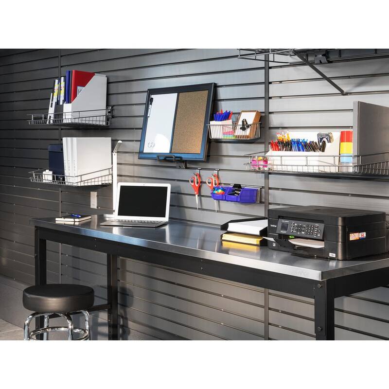 Mesa de trabajo negra de la serie Pro de NewAge Products de 48 pulgadas de ancho x 24 pulgadas de profundidad con cubierta de acero inoxidable - 55936