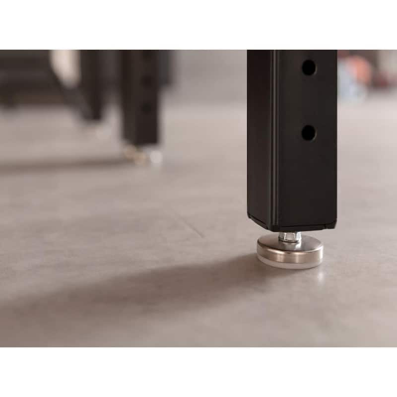 Banco de trabajo negro de la Serie Pro de NewAge Products de 72 pulgadas de ancho x 24 pulgadas de profundidad con encimera de acero inoxidable - 55948.