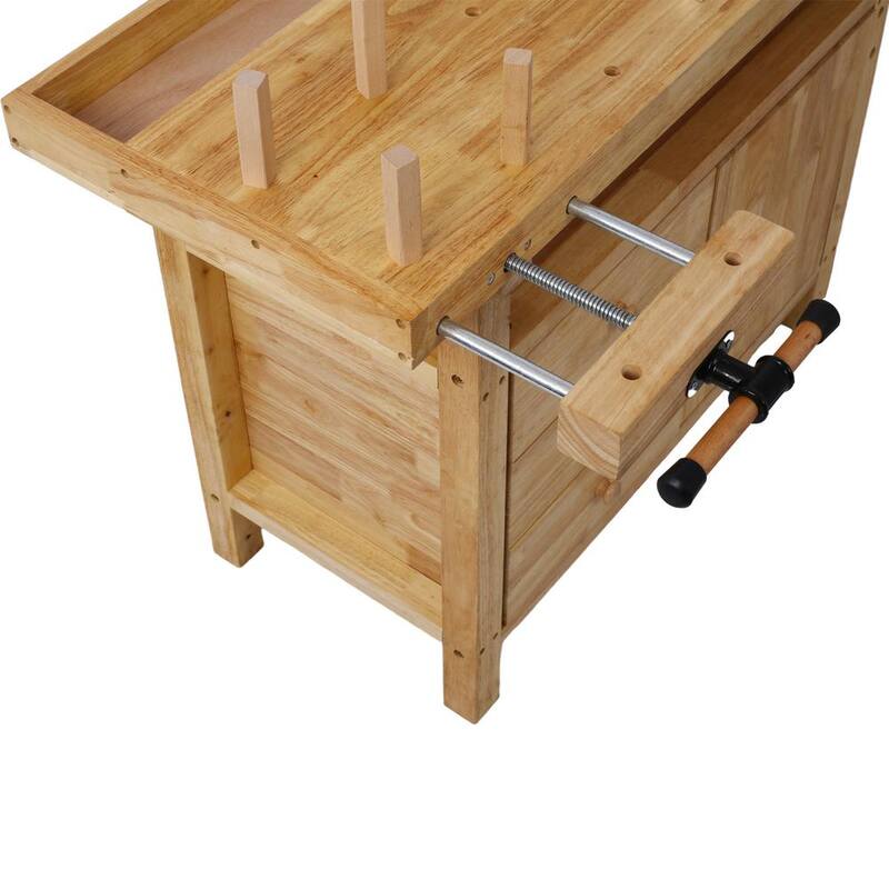Banco de trabajo de madera Kahomvis de 50 pulgadas con 3 cajones - GH-LKW4-4607