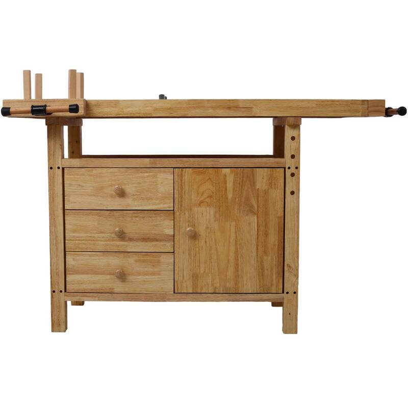 Banco de trabajo de madera Kahomvis de 50 pulgadas con 3 cajones - GH-LKW4-4607