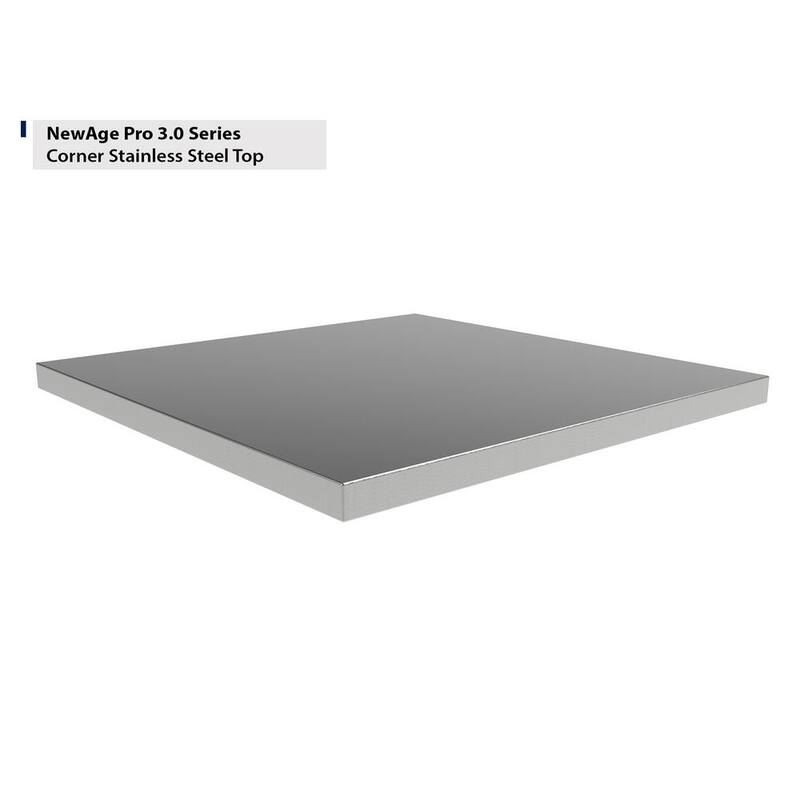 Nueva serie de productos Pro de 24 pulgadas de ancho x 24 pulgadas de profundidad, esquina de acero inoxidable para banco de trabajo - 36755.