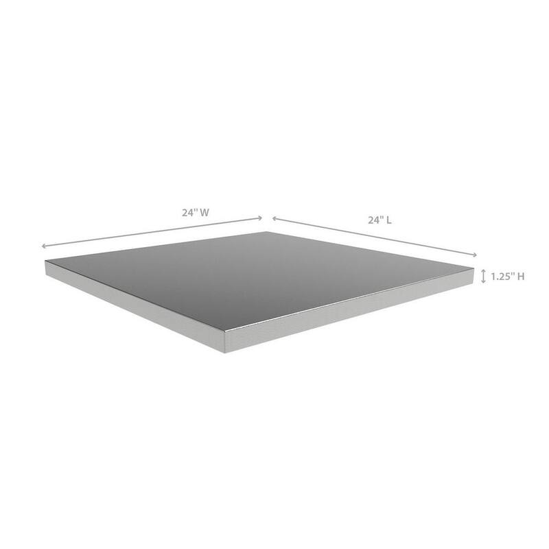 Nueva serie de productos Pro de 24 pulgadas de ancho x 24 pulgadas de profundidad, esquina de acero inoxidable para banco de trabajo - 36755.
