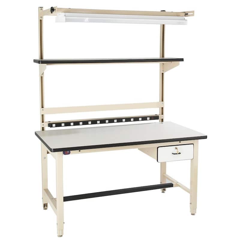 ProLine 60 pulg. de ancho x 30 pulg. de profundidad Banco de trabajo de altura ajustable de servicio pesado con encimera laminada - BIB2