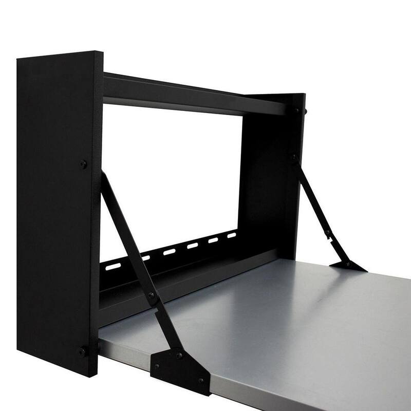Montezuma 32 pulgadas de ancho x 23 pulgadas de profundidad Banco de trabajo montado en la pared abatible con estantes - MFS3219B