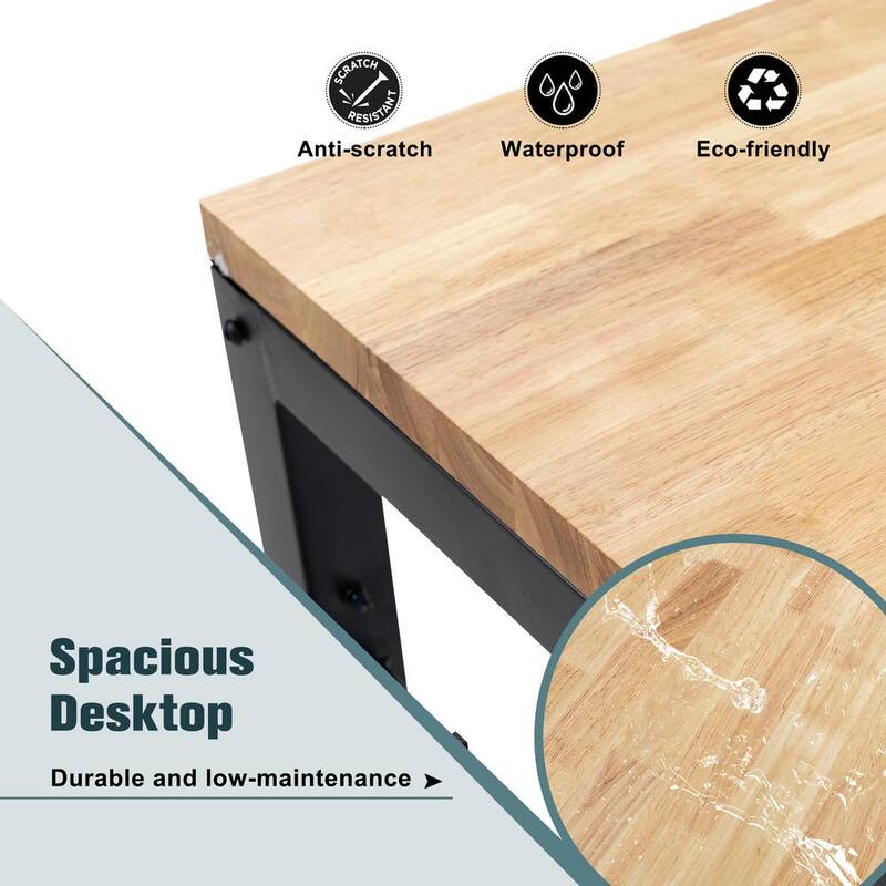 Mesa de trabajo ajustable resistente de 48 pulgadas de ancho por 23 pulgadas de profundidad con capacidad de carga de 2000 libras y estación de trabajo de madera dura - T48P166996