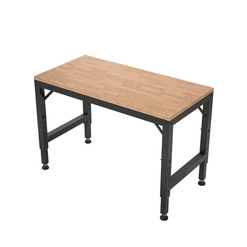 Mesa de trabajo ajustable resistente de 48 pulgadas de ancho por 23 pulgadas de profundidad con capacidad de carga de 2000 libras y estación de trabajo de madera dura - T48P166996