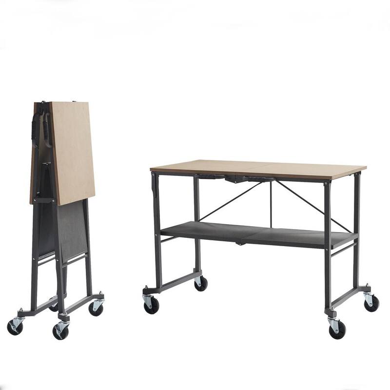 Banco de trabajo portátil Cosco SmartFold de 51 pulgadas de ancho por 27 pulgadas de profundidad con ruedas bloqueables - 66721DKG1E