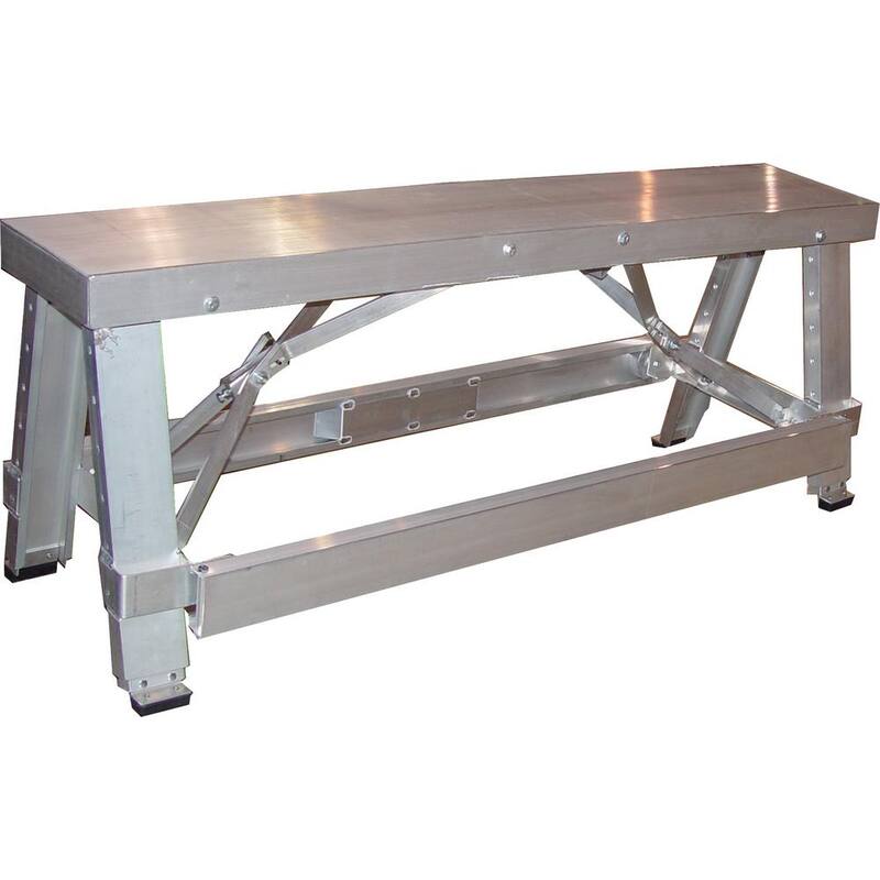 Mesa de trabajo ajustable de contratistas de aluminio de Bon Tool 7 in. H x 9.5 in. W x 48 in. D - 14-116