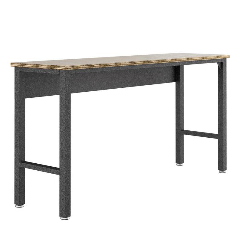 Mesa de trabajo de acero Manhattan Comfort Fortress de 72 pulgadas de ancho por 20 pulgadas de profundidad en color gris - 6GMC