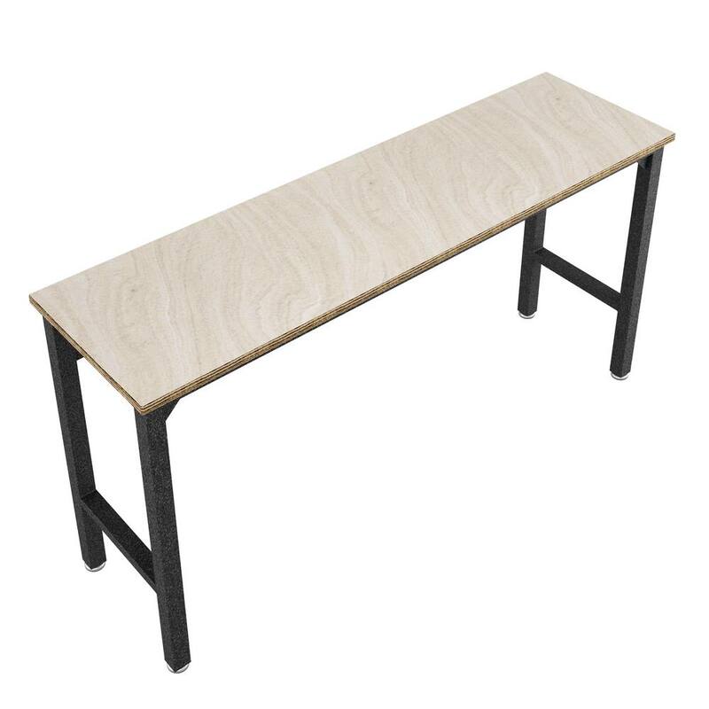 Mesa de trabajo de acero Manhattan Comfort Fortress de 72 pulgadas de ancho por 20 pulgadas de profundidad en color gris - 6GMC