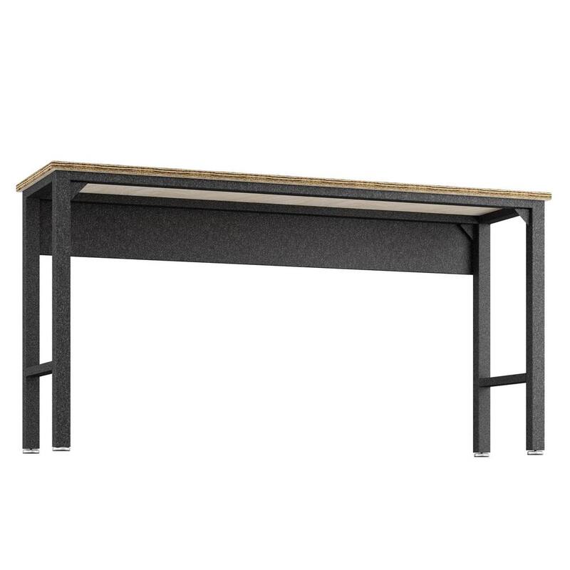 Mesa de trabajo de acero Manhattan Comfort Fortress de 72 pulgadas de ancho por 20 pulgadas de profundidad en color gris - 6GMC