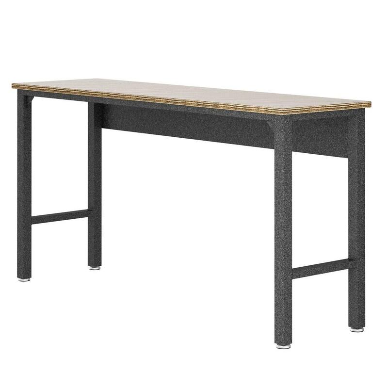 Mesa de trabajo de acero Manhattan Comfort Fortress de 72 pulgadas de ancho por 20 pulgadas de profundidad en color gris - 6GMC