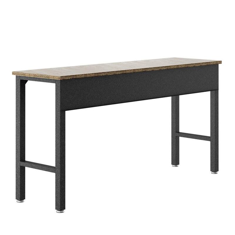 Mesa de trabajo de acero Manhattan Comfort Fortress de 72 pulgadas de ancho por 20 pulgadas de profundidad en color gris - 6GMC