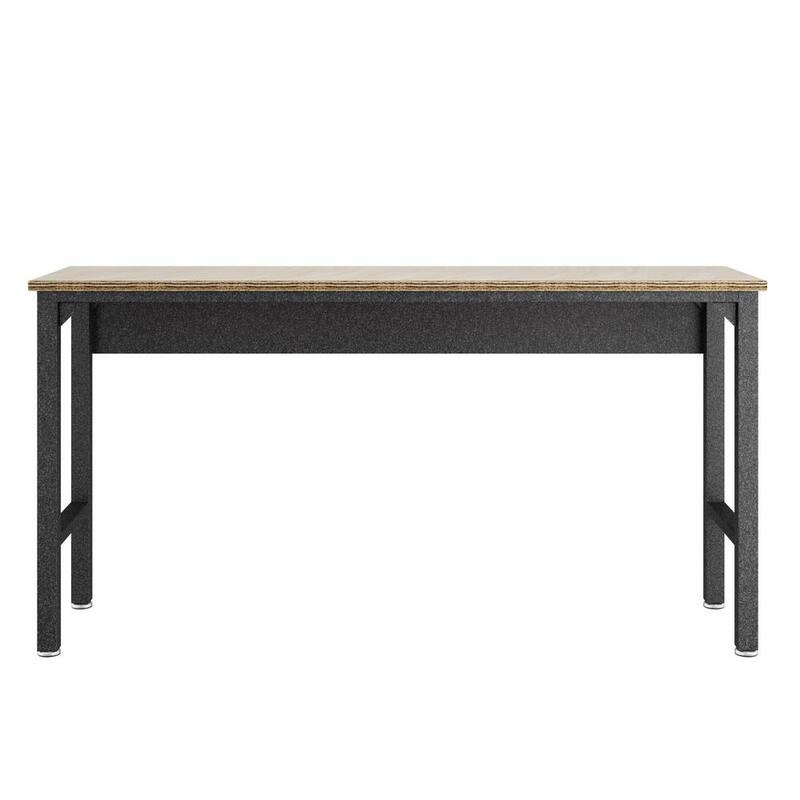 Mesa de trabajo de acero Manhattan Comfort Fortress de 72 pulgadas de ancho por 20 pulgadas de profundidad en color gris - 6GMC