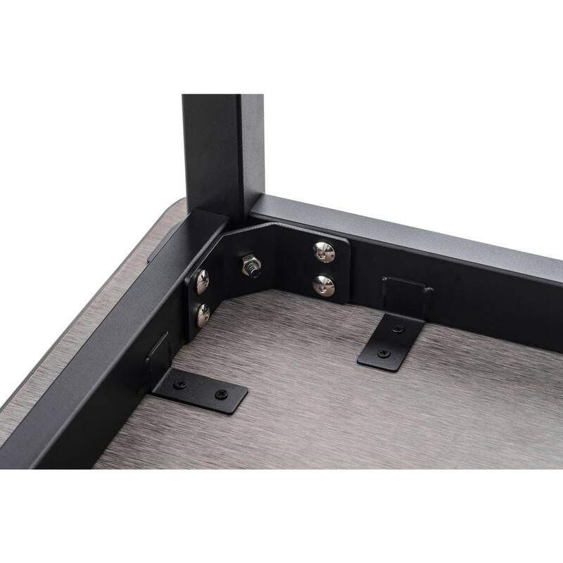 Mesa de trabajo de altura ajustable de servicio pesado de National Public Seating de 60 pulgadas de ancho por 24 pulgadas de profundidad con tapa negra - SLT3-2460H