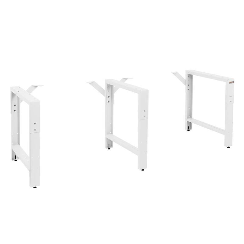 BENCHPRO 26 pulg. L a 29 pulg. a 35 pulg. de altura ajustable - Marco de banco de trabajo blanco de 3 patas - RAF3-2-Blanco