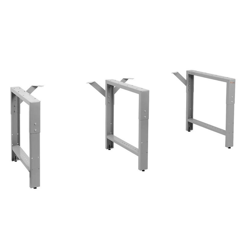 Estructura de banco de trabajo gris ajustable de 20 pulgadas de largo y 29 a 35 pulgadas de alto (3 patas) - RAF3-1-Gris