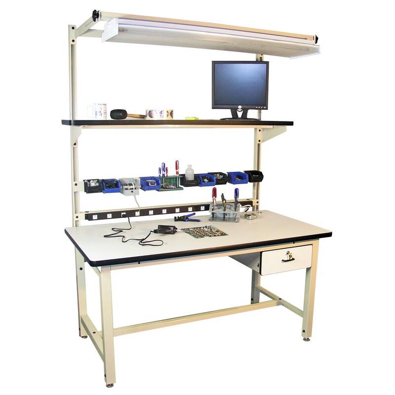 ProLine 72 in. Ancho x 30 in. Profundidad 1 cajón Banco de trabajo con altura ajustable y cubierta de laminado - BIB4