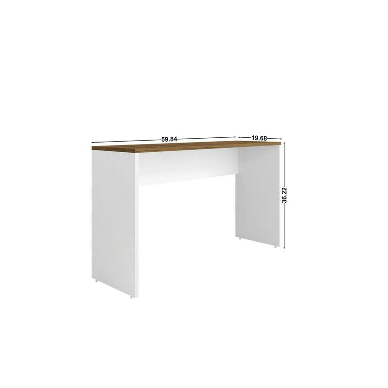 Mesa de trabajo de garaje Eiffel de 60 pulgadas de ancho x 20 pulgadas de profundidad en acabado blanco brillante - 253BMC6