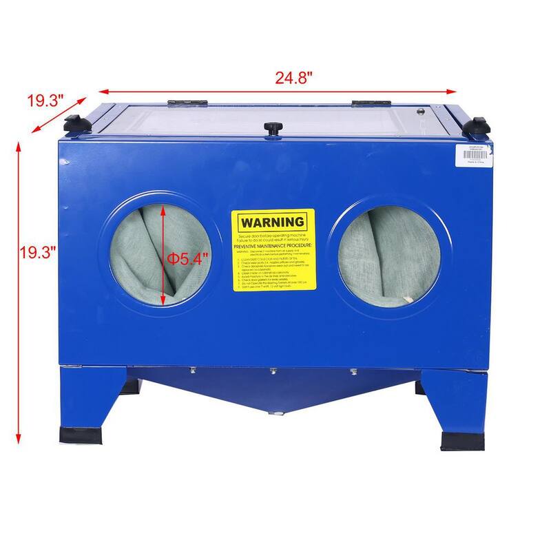 Gabinete de chorro de arena portátil de mesa de 25 galones con banco de trabajo y gabinete de chorro de arena 80 psi - GH-YDW4-1341
