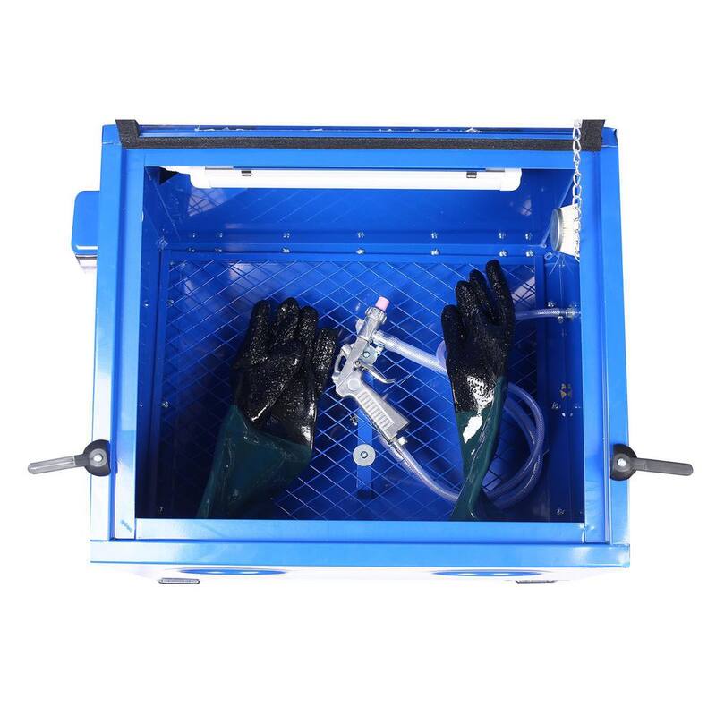 Gabinete de chorro de arena portátil de mesa de 25 galones con banco de trabajo y gabinete de chorro de arena 80 psi - GH-YDW4-1341