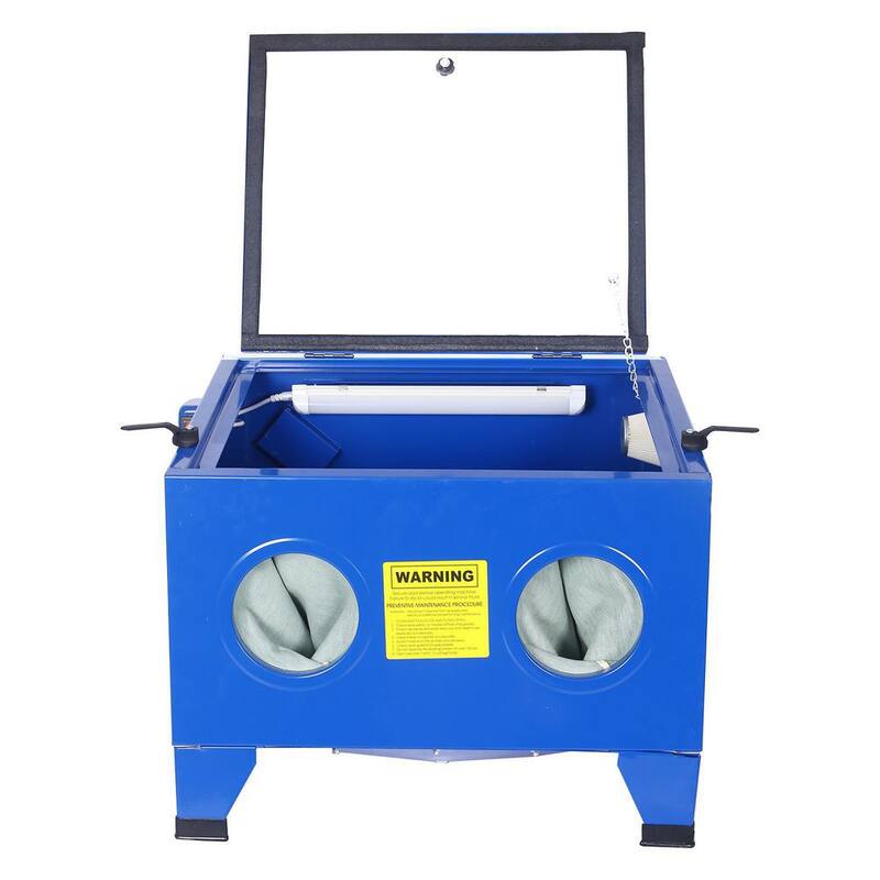 Gabinete de chorro de arena portátil de mesa de 25 galones con banco de trabajo y gabinete de chorro de arena 80 psi - GH-YDW4-1341